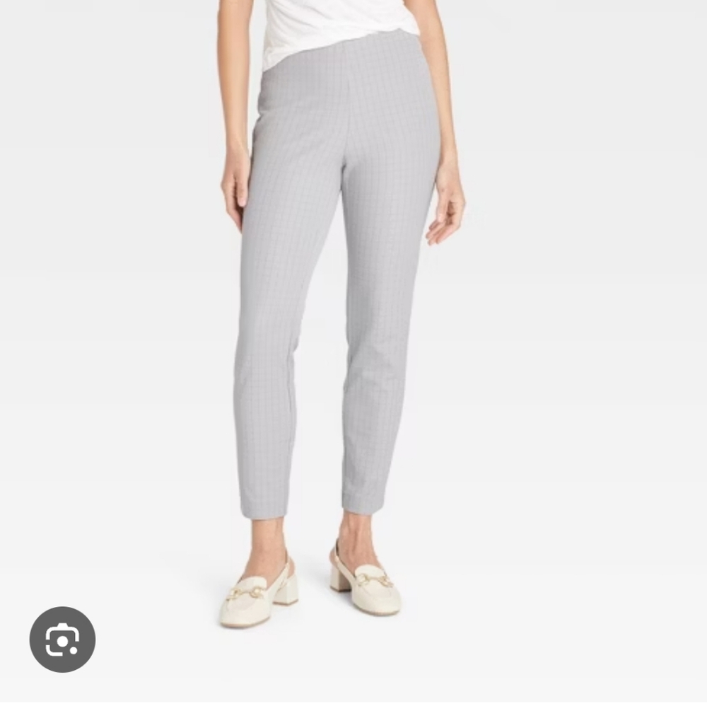 CLEARANCE A New Day High Rise Stretch Skinny Ankle Pants - Checker Gray
